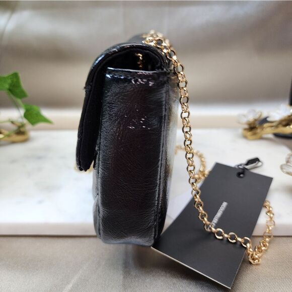 NWT Nicole Miller Black Quilted Crossbody Bag - Picture 8 of 12
